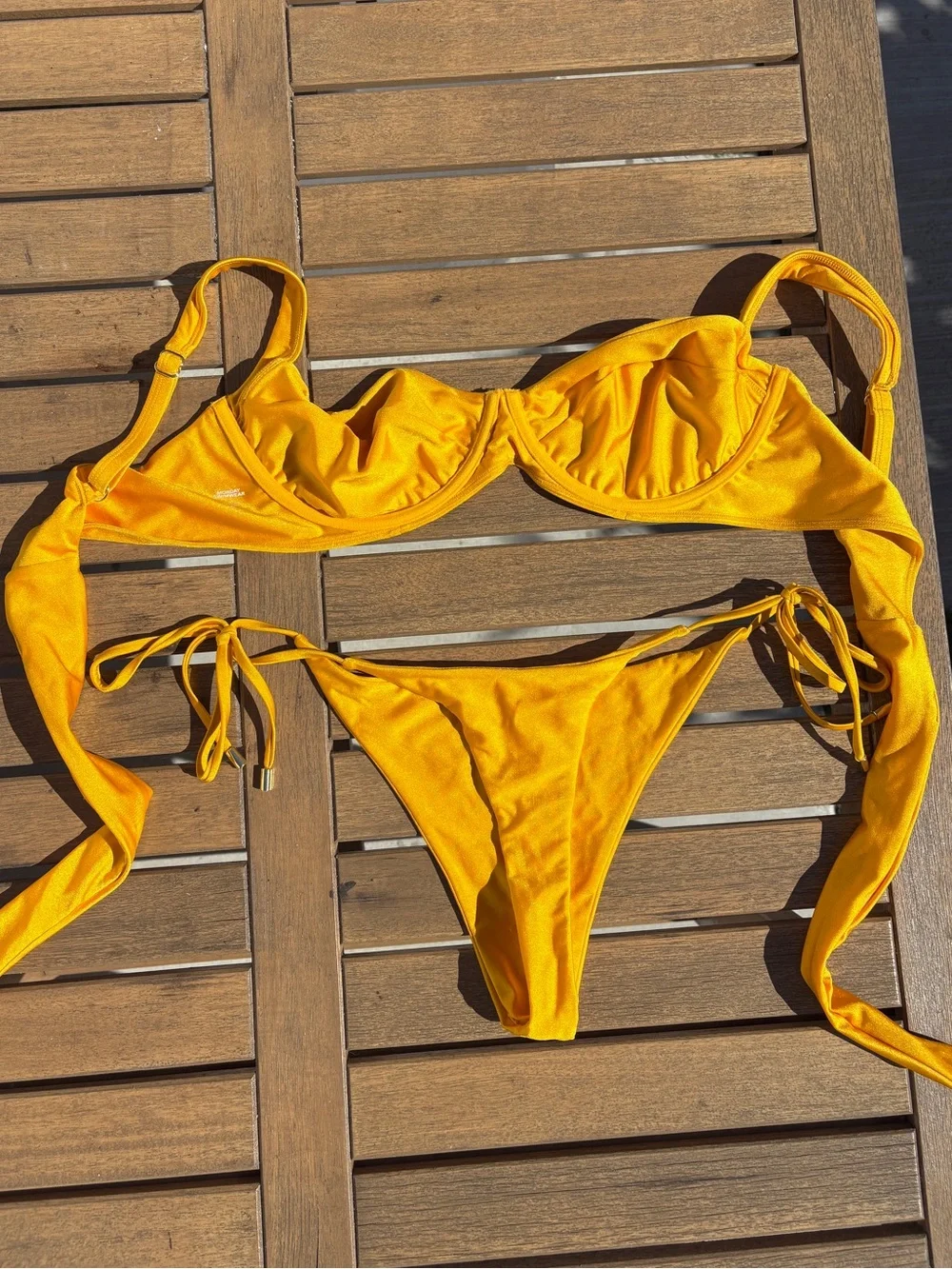 Monday Swimwear Golden Bikini Top/Bottom Set